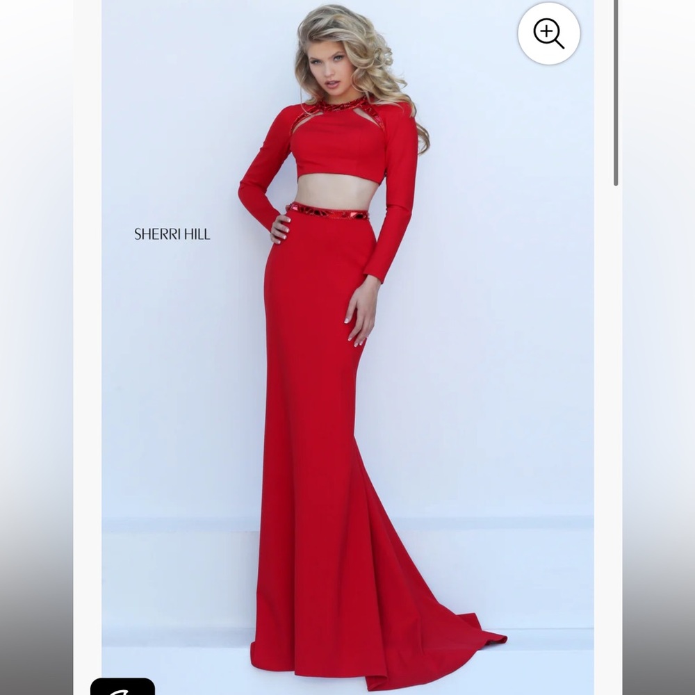 Sherri Hill Red Two-Piece Gown